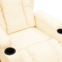 Sillón reclinable de cuero sintético crema en Sillones | Comprar online en Foru.es