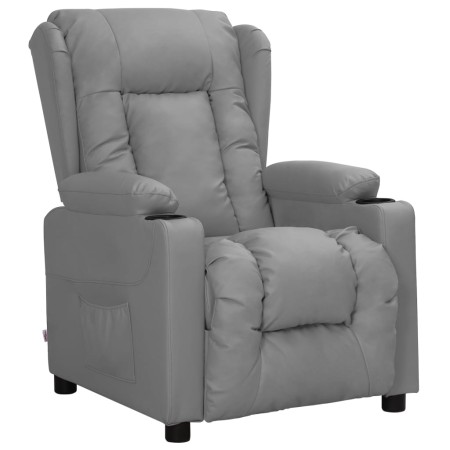 Sillón reclinable de cuero sintético gris en Sillones | Comprar online en Foru.es