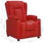 Sillón reclinable de cuero sintético rojo tinto en Sillones | Comprar online en Foru.es