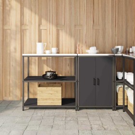 Juego de Almacenamiento de Cocina con estante 2 pcs Negro en Armarios de cocina | Comprar online en Foru.es