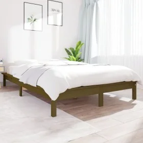 Honey brown solid pine wood bed frame 180x200 cm by vidaXL, Beds and slatted bases - Ref: Foro24-820559, Price: 171,08 €, Dis...