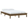Estructura de cama madera maciza de pino marrón miel 200x200 cm de vidaXL, Camas y somieres - Ref: Foro24-820564, Precio: 143...