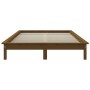 Estructura de cama madera maciza de pino marrón miel 200x200 cm de vidaXL, Camas y somieres - Ref: Foro24-820564, Precio: 143...