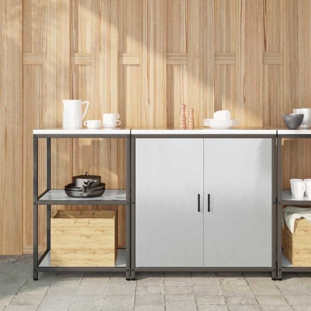 Juego de Almacenamiento de Cocina con estante 2 pcs Plateado en Armarios de cocina | Comprar online en Foru.es