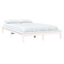 Estructura de cama de madera maciza de pino blanco 140x190 cm de vidaXL, Camas y somieres - Ref: Foro24-820587, Precio: 139,6...