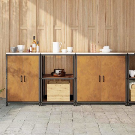 Juego de Almacenamiento de Cocina con estante 3 pcs Oxidado en Armarios de cocina | Comprar online en Foru.es