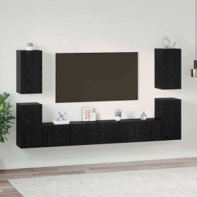 Conjunto de mueble de TV Roble Negro Madera de ingeniería en Muebles TV | Comprar online en Foru.es