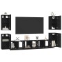 Conjunto de mueble de TV Roble Negro Madera de ingeniería en Muebles TV | Comprar online en Foru.es