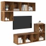 Conjunto de mueble de TV Montaje en la pared 4 pcs Madera Vieja en Muebles TV | Comprar online en Foru.es