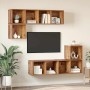 Conjunto de mueble de TV Montaje en la pared 4 pcs Madera Vieja en Muebles TV | Comprar online en Foru.es