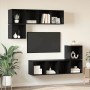 Conjunto de mueble de TV 4 pcs Roble Negro Madera contrachapada en Muebles TV | Comprar online en Foru.es