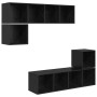 Conjunto de mueble de TV 4 pcs Roble Negro Madera contrachapada en Muebles TV | Comprar online en Foru.es