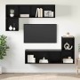Conjunto de mueble de TV 4 pcs Roble Negro Madera contrachapada en Muebles TV | Comprar online en Foru.es