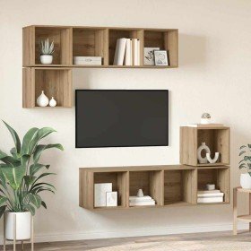 Conjunto de mueble de TV 4 pcs Roble artesanal en Muebles TV | Comprar online en Foru.es