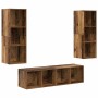 Conjunto de mueble de TV Montaje en la pared 3 pcs Madera Vieja en Muebles TV | Comprar online en Foru.es
