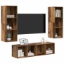 Conjunto de mueble de TV Montaje en la pared 3 pcs Madera Vieja en Muebles TV | Comprar online en Foru.es
