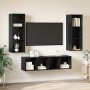 Conjunto de mueble de TV 3 pcs Roble Negro Madera contrachapada en Muebles TV | Comprar online en Foru.es