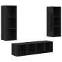 Conjunto de mueble de TV 3 pcs Roble Negro Madera contrachapada en Muebles TV | Comprar online en Foru.es