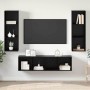 Conjunto de mueble de TV 3 pcs Roble Negro Madera contrachapada en Muebles TV | Comprar online en Foru.es
