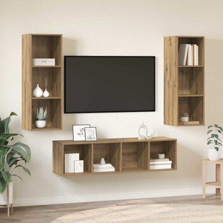 Conjunto de mueble de TV 3 pcs Roble artesanal en Muebles TV | Comprar online en Foru.es