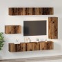 Conjunto de mueble de TV 8 pcs Madera envejecida en Muebles TV | Comprar online en Foru.es