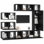 Conjunto de mueble de TV 8 pcs Roble Negro Madera de ingeniería en Muebles TV | Comprar online en Foru.es