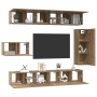 Conjunto de mueble de TV 8 pcs Roble artesanal en Muebles TV | Comprar online en Foru.es