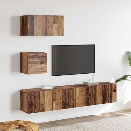Conjunto de mueble de TV 3 pcs Madera envejecida en Muebles TV | Comprar online en Foru.es