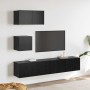 Conjunto de mueble de TV 3 pcs Roble Negro Madera de ingeniería en Muebles TV | Comprar online en Foru.es