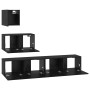 Conjunto de mueble de TV 3 pcs Roble Negro Madera de ingeniería en Muebles TV | Comprar online en Foru.es