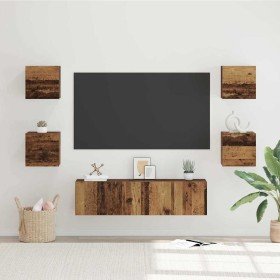 Conjunto de mueble de TV 6 pcs Madera envejecida en Muebles TV | Comprar online en Foru.es