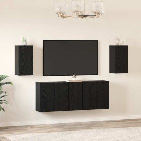 Conjunto de mueble de TV 7 pcs Roble Negro 30,5 x 30 x 60 cm en Muebles TV | Comprar online en Foru.es