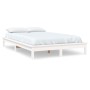Estructura de cama madera maciza de pino blanca 140x200 cm de vidaXL, Camas y somieres - Ref: Foro24-820542, Precio: 105,04 €...