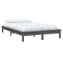 Estructura de cama madera maciza de pino gris 120x200 cm de vidaXL, Camas y somieres - Ref: Foro24-820538, Precio: 117,87 €, ...