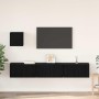 Conjunto de mueble de TV 4 pcs Roble Negro Madera de ingeniería en Muebles TV | Comprar online en Foru.es