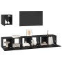 Conjunto de mueble de TV 4 pcs Roble Negro Madera de ingeniería en Muebles TV | Comprar online en Foru.es