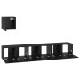 Conjunto de mueble de TV 4 pcs Roble Negro Madera de ingeniería en Muebles TV | Comprar online en Foru.es