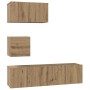 Conjunto de mueble de TV 4 pcs Roble artesanal en Muebles TV | Comprar online en Foru.es