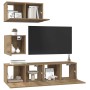 Conjunto de mueble de TV 4 pcs Roble artesanal en Muebles TV | Comprar online en Foru.es