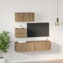 Conjunto de mueble de TV 4 pcs Roble artesanal en Muebles TV | Comprar online en Foru.es