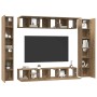 Conjunto de mueble de TV 10 pcs Roble artesanal en Muebles TV | Comprar online en Foru.es