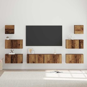 Conjunto de mueble de TV 8 pcs Madera envejecida en Muebles TV | Comprar online en Foru.es