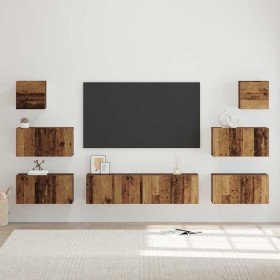 Conjunto de mueble de TV 8 pcs Madera envejecida en Muebles TV | Comprar online en Foru.es