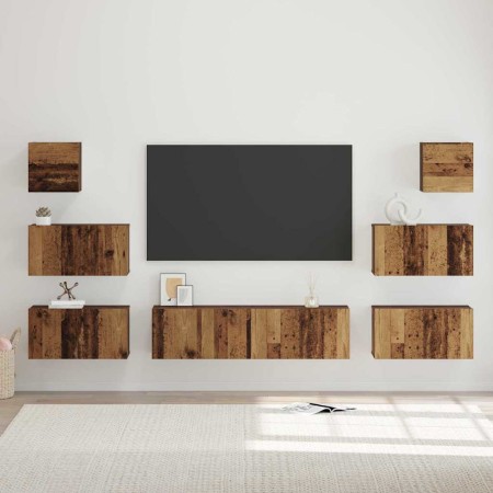 Conjunto de mueble de TV 8 pcs Madera envejecida en Muebles TV | Comprar online en Foru.es