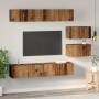 Conjunto de mueble de TV Montaje en la pared 6 pcs Madera Vieja en Muebles TV | Comprar online en Foru.es