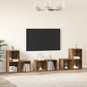 Conjunto de mueble de TV Montaje en la pared 6 pcs Madera Vieja en Muebles TV | Comprar online en Foru.es