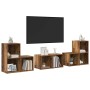Conjunto de mueble de TV Montaje en la pared 6 pcs Madera Vieja en Muebles TV | Comprar online en Foru.es