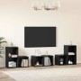 Conjunto de mueble de TV 6 pcs Roble Negro Madera contrachapada en Muebles TV | Comprar online en Foru.es