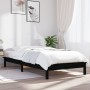 Estructura de cama madera maciza de pino negra 100x200 cm de vidaXL, Camas y somieres - Ref: Foro24-820535, Precio: 108,97 €,...
