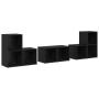 Conjunto de mueble de TV 6 pcs Roble Negro Madera contrachapada en Muebles TV | Comprar online en Foru.es